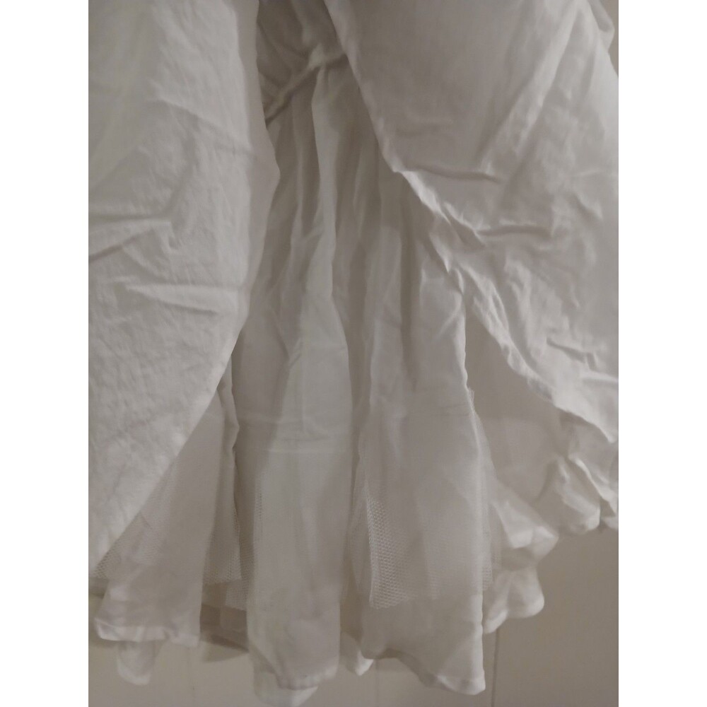 Princess Polly Halton Mini Dress White Size 8 Cottage Feminine Ruffles Puffy - Picture 7 of 8